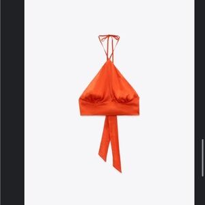 Zara Satin Halter Top